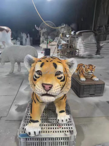 Decorazione esterna moderna grande animale giardino statua stampi giungla animale oggetti di scena a grandezza naturale in fibra di vetro realistica scultura <span class=keywords><strong>tigre</strong></span> - Product Image 4