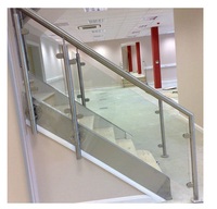 Escalier en acier inoxydable, balcon, Balustrade en verre pour pont, fabrication chinoise