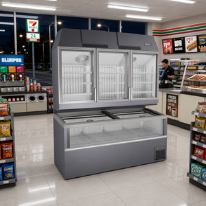 Congelador Combinado Profesional de Pared con Control Digital, Puerta de Vidrio, Refrigerador Vertical Tipo Isla para Tiendas de Abarrotes - Product Image 3