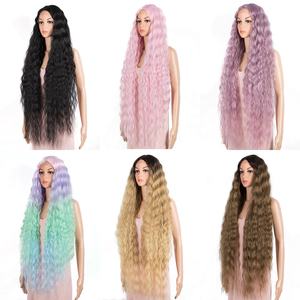 Cosplay Blonde longue vague lâche perruque synthétique pour les femmes Lolita Style Super Long bouclés faux cheveux résistant à la chaleur perruque en gros - Product Image 2