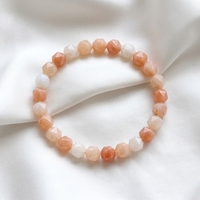 Perles de pierre naturelle à facettes, Aventurine rose pêche, perles taillées en diamant pour la fabrication de bijoux