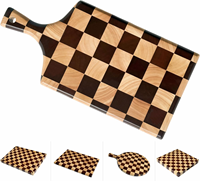 Acacia houten snijplanken voor keuken, charcuterie, slagerblok, serveerblad, fruit, brood, houten snijplank met ruitpatroon