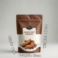 Bolsas Ecológicas de Color Marrón Chocolate con Almendras y Estrellas Doradas para Envasado de Alimentos Premium (Grado Alimenticio)