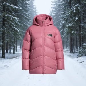 Parka pour femme The North Face, rose bonbon, veste d'hiver à manches longues, fermeture éclair, manteau épais et isolé - Product Image 2