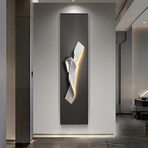 Art mural abstrait moderne et simple Peinture décorative de porte d'entrée longue et étroite Art mural créatif d'allée de <span class=keywords><strong>couloir</strong></span> avec cadre en métal - Product Image 5