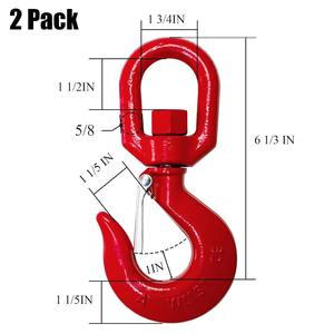 중량급 3톤 회전 리프팅 슬링 단조 합금강 아이 리깅 훅 안전 잠금 회전 크레인 훅 - Product Image 2