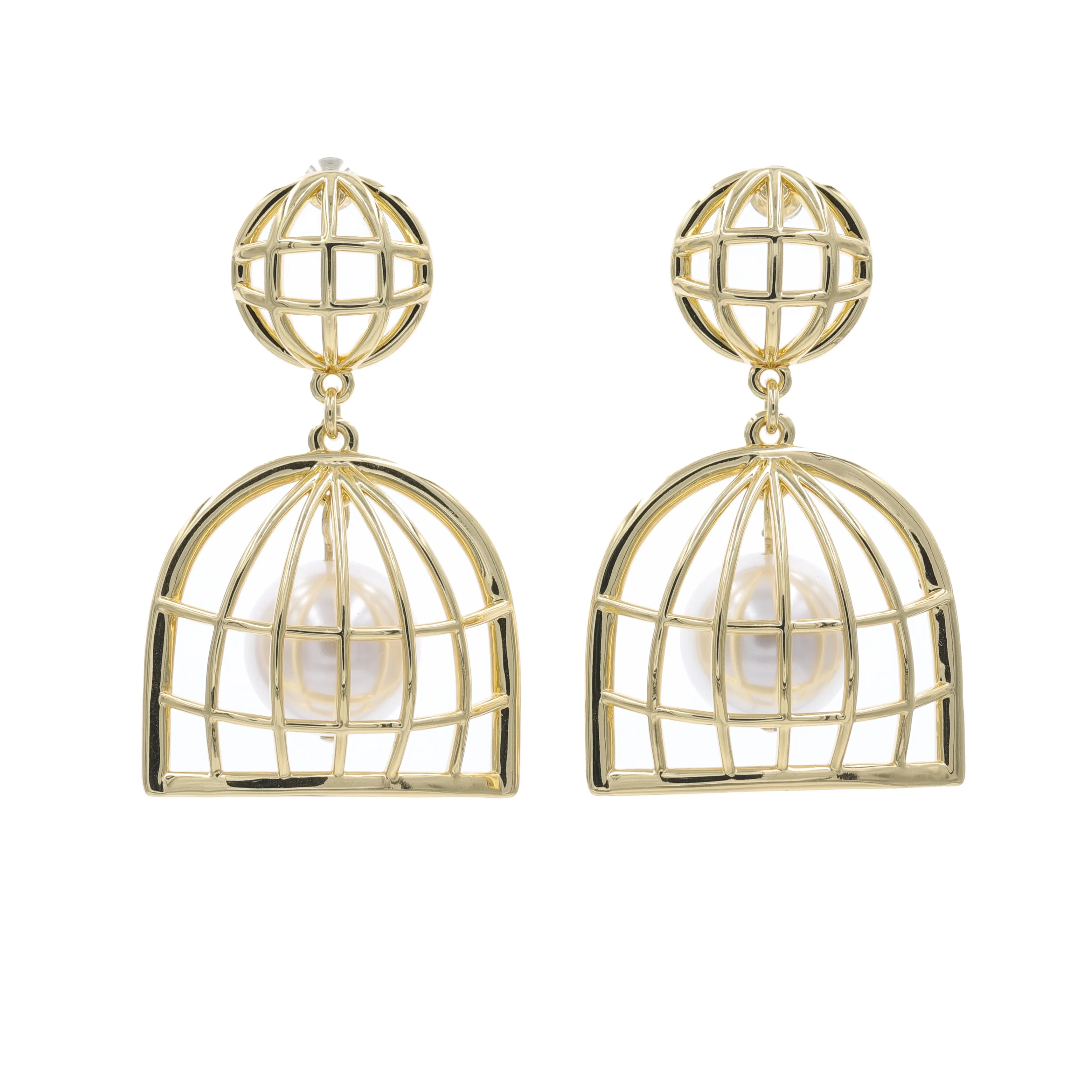 Daidan Ohrring Custom Bird Cage Großer Luxus Designer inspiriert Drop Pearl Ohrring