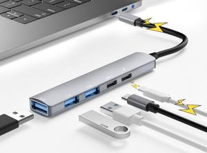 Hub <span class=keywords><strong>USB</strong></span> C con PD 100W, <span class=keywords><strong>Adaptador</strong></span> Multipuerto <span class=keywords><strong>USB</strong></span> Tipo C <span class=keywords><strong>a</strong></span> <span class=keywords><strong>USB</strong></span> 3.0 <span class=keywords><strong>para</strong></span> Laptop, MacBook, <span class=keywords><strong>Notebook</strong></span> - Product Image 4