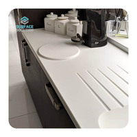 Matériau de décoration moderne pour la maison et le bureau, plaque en acrylique solide blanc brillant pour comptoir de cuisine, bureau