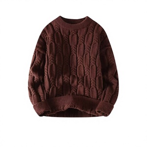 Pulls pour hommes en coton 100% tricoté, respirants, pour l'hiver, style streetwear, très vendus, légers, à manches longues, doublure en laine - Product Image 3