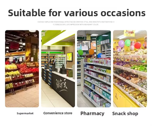 Estante de supermercado de un solo lado con ruedas Estantes de góndola metálicos Soporte de exhibición para tienda de negocios y exhibición - Product Image 5