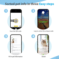 Collier ajustable pour chien avec AirTag, en silicone, NFC, code QR intelligent, étiquette d'identification personnalisée pour animaux de compagnie