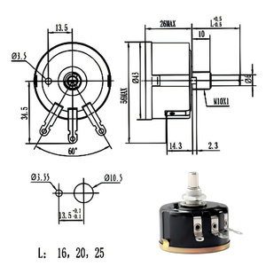WX111(030) 4K7 4.7K <span class=keywords><strong>Ohm</strong></span> Résistance Potentiomètre électrique bobiné 3w - Product Image 6