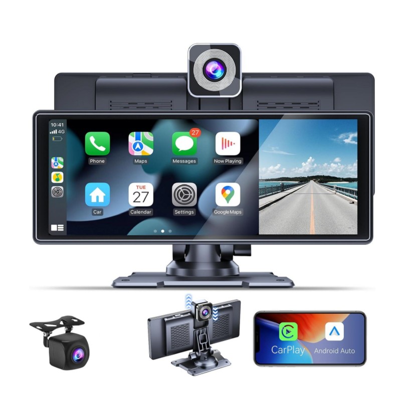 10,26 дюймов CarPlay камера Wifi Carplay & Android Auto 4K DVR