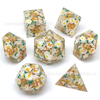 Lot de 7 dés polyédriques en résine à bords tranchants, irisés et scintillants, avec chiffres dorés pour DND, RPG, COC, TRPG, jeux de table - Vente en gros