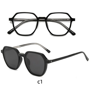 Gafas de Sol con Clip Magnético 2503 CP, Montura Irregular, Gafas 2 en 1 con Clip Magnético, Lentes de Celulosa <span class=keywords><strong>Propi</strong></span>, Juego de Gafas de Doble Uso para Exteriores - Product Image 2
