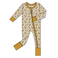 Piyama Bayi Serat Bambu Ukuran Beragam yang Dapat Disesuaikan, Berkancing Resleting, Lengan Panjang, Romper Bayi Baru Lahir