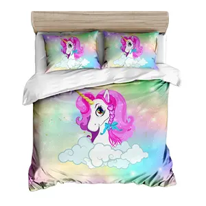 ילדים מצעי סט unicorn סדין כותנה שמיכת כיסוי שמיכת כיסוי סט 100% כותנה מצעי סט