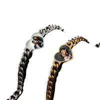 Collier à breloque thermique, Bracelet Cœur en Acier Inoxydable Plaqué Or, Plaque vierge pour impression par transfert thermique, Bijoux Personnalisés