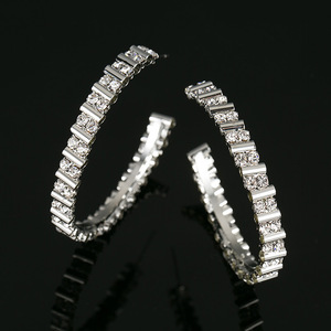 Boucles d'oreilles en forme de C, plaquées argent, en stock, fabrication en usine, <span class=keywords><strong>E334</strong></span> - Product Image 3