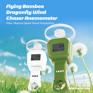Anemómetro 2 en 1 para Niños con Diseño de Bambú, Sensor de Velocidad y Temperatura del Viento en Tiempo Real, para Exploración al Aire Libre - Product Image 1