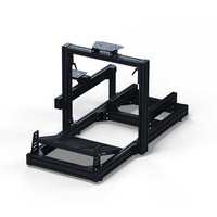 Cockpit de simulateur de course en profilés aluminium 4080, version basique personnalisée, avec bases pour pédales, levier de vitesses, frein et volant