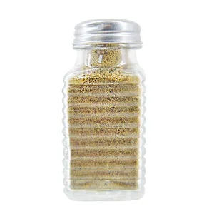 Wholesale Mini Clear Glass Jar Shaker Sea Salt Pepper Powder Spice Container Stainless Steel Shaker With Adjustable Sprinkler