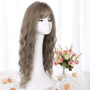 Venta caliente peluca para mujer encaje frontal rizado aire flequillo trenza diadema fibra sintética Pelo Largo rizado - Product Image 5