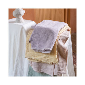 मोटा फुसफुसा हुआ सफेद रफ भारी वजन वाला नरम लिनन कपड़ा - Product Image 1