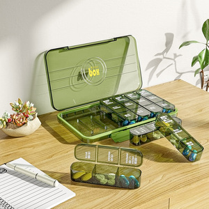 Pilulier de luxe de qualité alimentaire, grande capacité, portable, pour seniors, recharge 7 jours, facile à transporter, scellé 7 jours. - Product Image 1