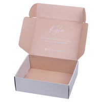 Boîte en Carton ondulé blanc rose personnalisé, emballage de courrier pour vêtements, en tissu, sous-vêtements, chemise, courrier, boîte cadeau, 50 pièces