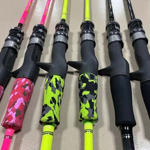 <span class=keywords><strong>Canne</strong></span> à pêche en carbone solide pour la pêche au jigging lent, <span class=keywords><strong>rose</strong></span> et verte, 1 section, camouflage coloré, pour lancer en hauteur - Product Image 6