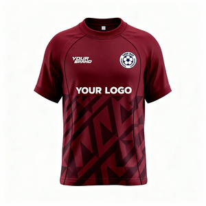 Vente en gros de maillot de football rétro à manches courtes vêtements unisexe design de suture kaki streetwear maillot thaï de football - Product Image 2