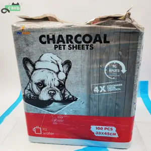 Almohadilla de entrenamiento para cachorros, almohadilla de bambú de carbón negro de alta absorbencia, control de olores desechables, almohadillas para mascotas de 60x90cm