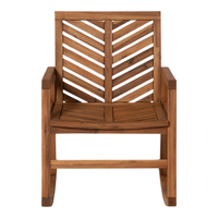 Fauteuil à bascule classique en bois d'acacia massif couleur naturelle pour jardin, patio, plage, restaurant, cour et balcon (vente en gros)