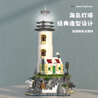 MJ13045 Phare Blocs de Construction Cabane de Pêcheur 1092 + PCS Lumière Maison Assemblage Modèle Idée Décoration Enfants Jouets Cadeau