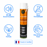 Adhésif en mousse de polyuréthane YI CHAO A23, monocomposant, 300 ml, formule écologique, forte adhérence, isolation thermique, léger pour