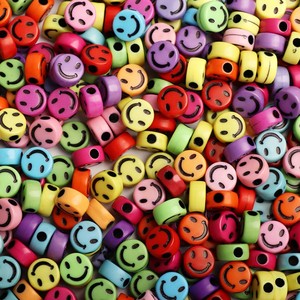 Cuentas sueltas baratas cuentas acrílicas cuentas de cara <span class=keywords><strong>sonriente</strong></span> para accesorios de joyería hechos a mano - Product Image 2