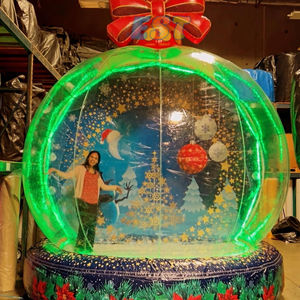 Cabine gonflable portative de photo de <span class=keywords><strong>globe</strong></span> de neige de maison de ballon de bulle avec la base pour la fête de Noël - Product Image 4