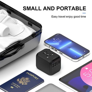 Adaptador de Viaje Multifuncional 2A2C, Convertidor de Enchufe Ignífugo IP22, 1 Salida, 110-250V, Conexión a Tierra Estándar, Británico/Australiano - Product Image 3