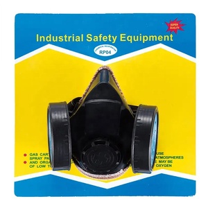 <span class=keywords><strong>Masque</strong></span> <span class=keywords><strong>respiratoire</strong></span> demi-visage industriel anti-poussière avec double <span class=keywords><strong>cartouche</strong></span> <span class=keywords><strong>filtrante</strong></span>, coque en PVC bleu et logo personnalisé - Product Image 4