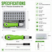 Kit de tournevis de précision 32-en-1 en acier au carbone pour ordinateurs et électroniques - Boîte à outils multifonctionnelle pour réparation et démontage