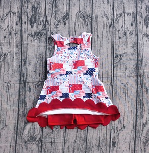 GSD3945 Vestido de yoga sin mangas hasta la rodilla con estampado de bandera del 4 de julio para niñas, venta al por mayor - Product Image 2