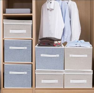 Foldable Fabric Storage <b>Bins</b> Eco Household High Quality Chest Cubes Organizer with Handle - Product Image 6