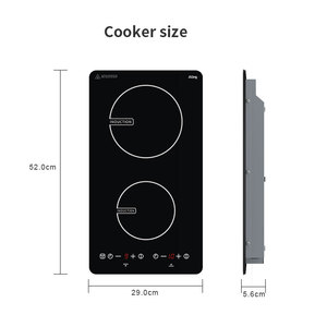 Migliori vendite 12 pollici costruito nel <span class=keywords><strong>piano</strong></span> cottura del controsoffitto con il ripetitore 240V fornello elettrico di <span class=keywords><strong>induzione</strong></span> del doppio bruciatore della stufa 2 - Product Image 2