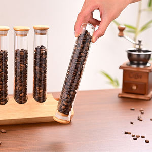 Nuevo Tubo de Ensayo de Vidrio de Borosilicato de Alta Calidad con Tapa de Bambú y Anillo de Silicona, Diseño Minimalista, Apto para Microondas, Uso en la Cocina - Product Image 2