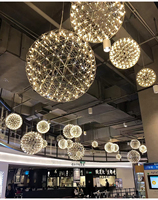 Plafonnier LED suspendu en forme de boule, en acier inoxydable, style Loft, luminaire décoratif d'intérieur