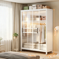Lemari Pakaian Geser Logam Harga Pabrik, Kabinet Pintu Baja Karbon OEM ODM MOQ Rendah, Almari Baja Kamar Tidur Modern