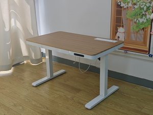 Bureau d'étude multifonctionnel en bois au design moderne, nouvelle arrivée, table réglable en hauteur, ergonomique, avec prise intégrée - Product Image 5