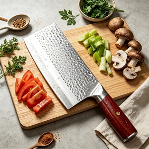 Cuchillo de Cocina Chino de Acero con Alto Contenido de Carbono de 7 Pulgadas, Forjado a Mano, Antiadherente, con Textura Única Hecha a Mano, OEM/ODM DIY - Product Image 1